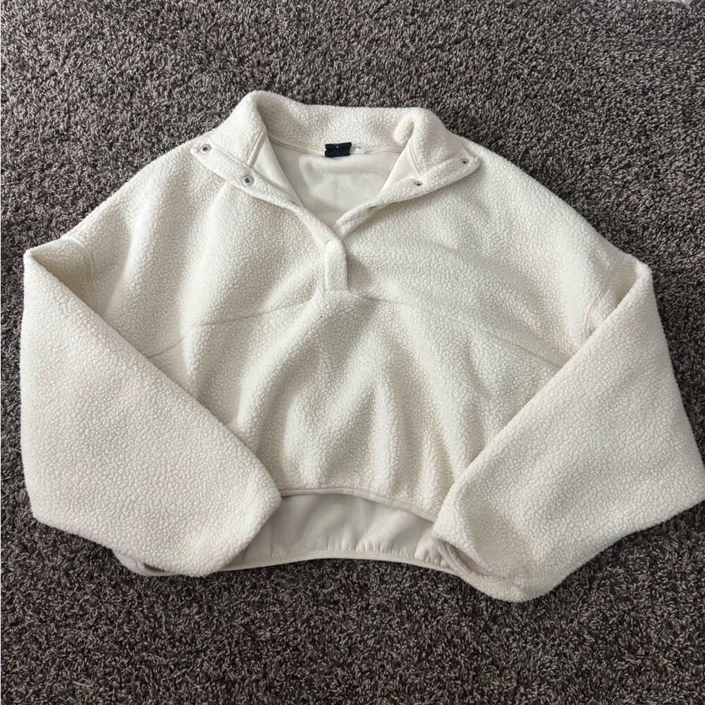 PacSun Cream Ski Button Up Sweater